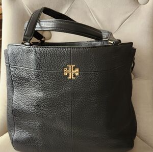 Tory Burch Large Black Leather Tote